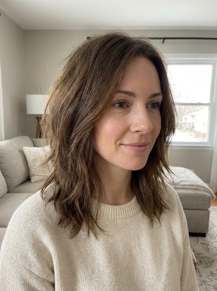 Choppy Cut für mittellange Haare - Haarschnitt Idee mittellang
